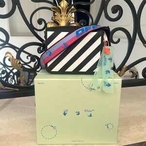 OFF-WHITE striped diag crossbody bag